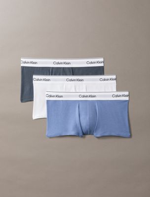 multi 3 pack low rise trunks - icon cotton stretch for men calvin klein