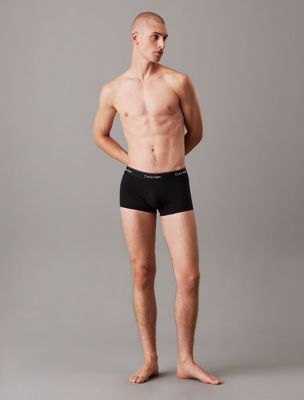 black w dtm wb 3 pack low rise trunks - icon cotton stretch for men calvin klein