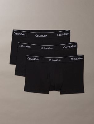 multi 3 pack low rise trunks - icon cotton stretch for men calvin klein