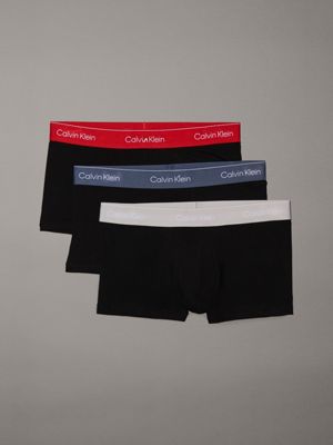  molten wbs 3 pack low rise trunks - icon cotton stretch for men calvin klein