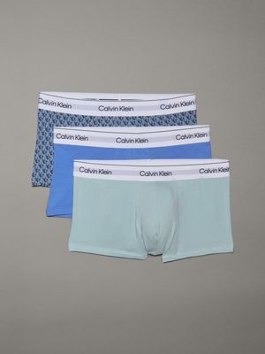 glacier 3 pack low rise trunks - icon cotton stretch for men calvin klein