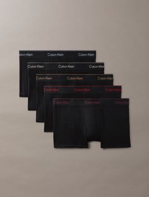 multi 5 pack low rise trunks - icon cotton stretch for men calvin klein