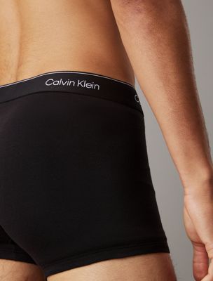 black w dtm wb 3 pack trunks - icon cotton stretch for men calvin klein