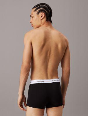 black 3 pack trunks - icon cotton stretch for men calvin klein