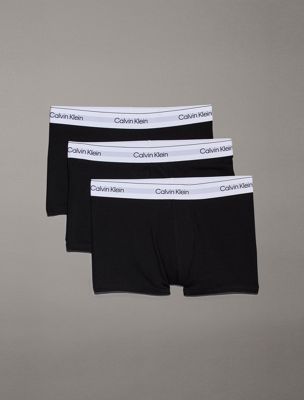 black 3 pack trunks - icon cotton stretch for men calvin klein