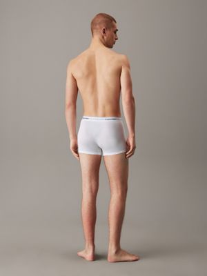 white 3 pack trunks - icon cotton stretch for men calvin klein