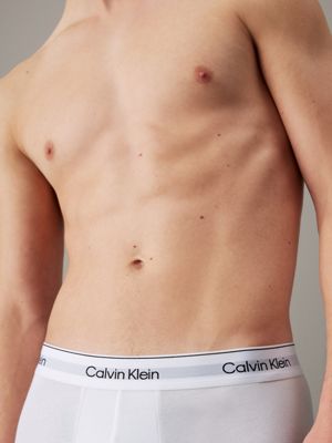 white 3 pack trunks - icon cotton stretch for men calvin klein