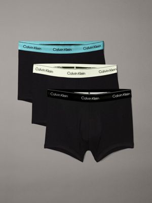 b- white 3 pack trunks - icon cotton stretch for men calvin klein