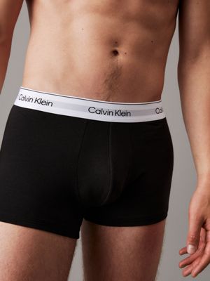 black 3 pack trunks - icon cotton stretch for men calvin klein