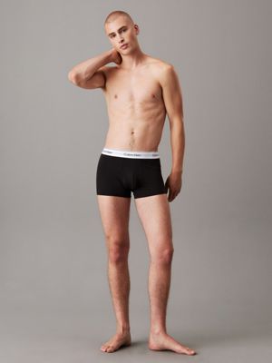 black 3 pack trunks - icon cotton stretch for men calvin klein