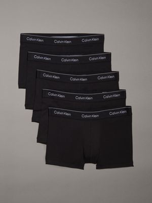 black 5 pack trunks - icon cotton stretch for men calvin klein