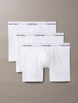 white 3 pack boxer briefs - icon cotton stretch for men calvin klein