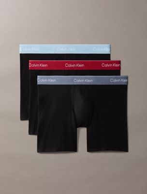 lot de 3 boxers longs - icon cotton stretch multi pour hommes calvin klein