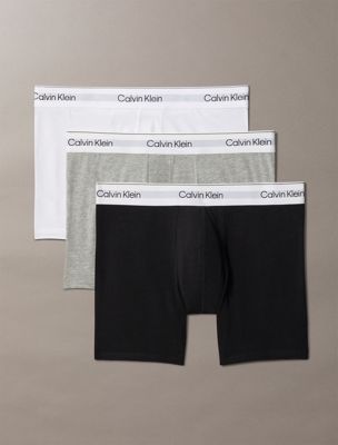  black 3 pack boxer briefs - icon cotton stretch for men calvin klein