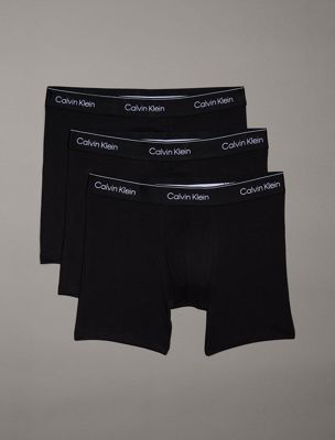 black 3 pack boxer briefs - icon cotton stretch for men calvin klein