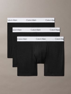 black 3 pack boxer briefs - icon cotton stretch for men calvin klein