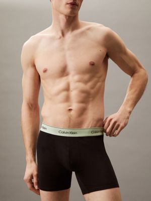 boxer aderenti lunghi confezione da 3 - icon cotton stretch b- white da uomini calvin klein