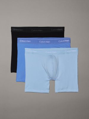 blue 3 pack boxer briefs - icon cotton stretch for men calvin klein