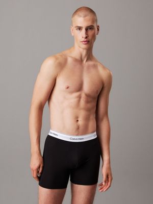 black 3 pack boxer briefs - icon cotton stretch for men calvin klein