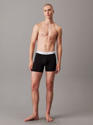 black 3 pack boxer briefs - icon cotton stretch for men calvin klein