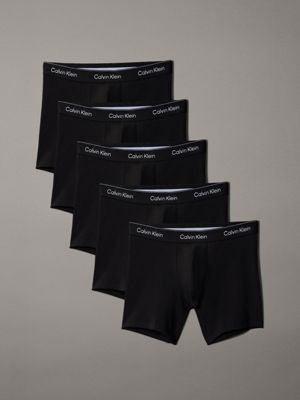 black w/ black wbs 5 pack boxer briefs - icon cotton stretch for men calvin klein