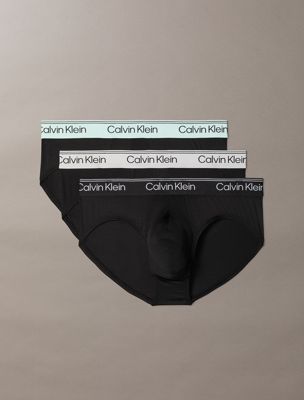 multi 3 pack hip briefs - microfibre stretch for men calvin klein