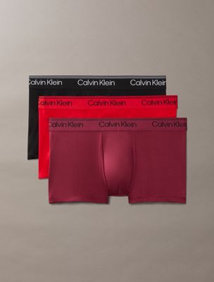 multi 3 pack low rise trunks - flex microfibre stretch for men calvin klein
