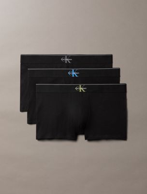 multi 3-pack korte boxers - graphic monogram cotton stretch voor heren - calvin klein