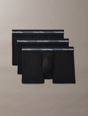  black 3 pack trunks - icon active mesh for men calvin klein