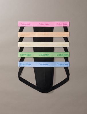 multi 5 pack jock straps - icon cotton stretch pride for men calvin klein