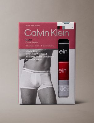 lot de 3 boxers taille basse - icon cotton stretch black w/ dtm wb/adrenaline rush w/ pour hommes calvin klein