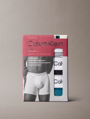 sleet/seamless emblem_black/ashford 3 pack boxer briefs - icon cotton stretch for men calvin klein