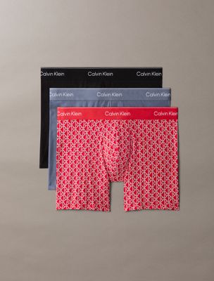 boxer aderenti confezione da 3 - icon cotton stretch multi da uomini calvin klein