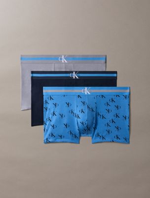 multi 3-pack korte boxers - graphic monogram cotton voor heren - calvin klein