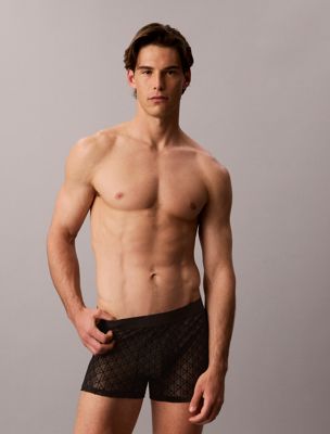 black sheer mesh trunks - ck black for men calvin klein
