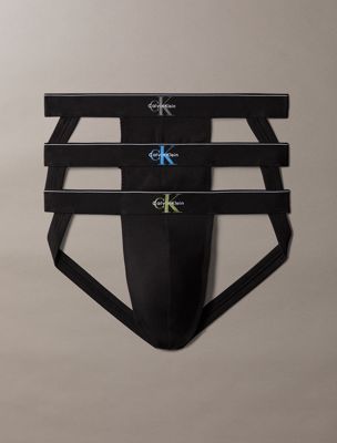 multi 3 pack jock straps - graphic monogram cotton for men calvin klein
