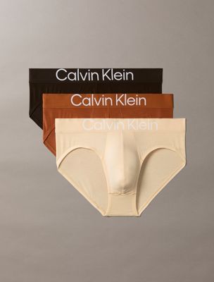 multi 3 pack hip briefs - ultra soft cotton lyocell for men calvin klein