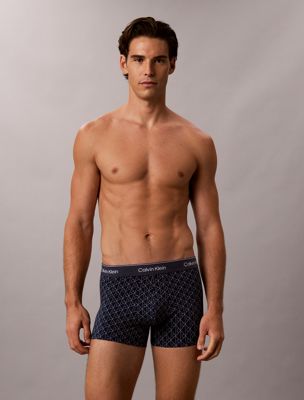 boxer corti - icon cotton denim emblem blue da uomini calvin klein