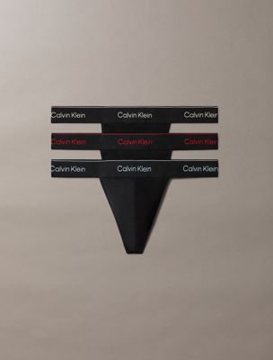 multi 3 pack thongs - icon cotton stretch for men calvin klein