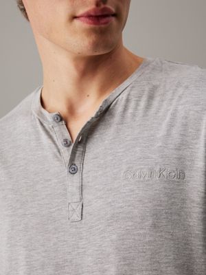 grey heather pyjama top - ultra soft modal for men calvin klein