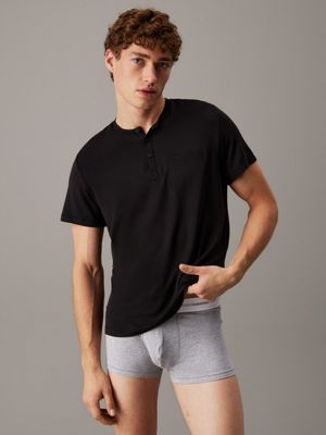 black pyjama top - ultra soft modal for men calvin klein