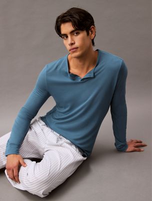 deck gray pyjama top - ultra soft modal for men calvin klein