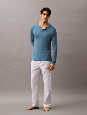 blue pyjama top - ultra soft modal for men calvin klein