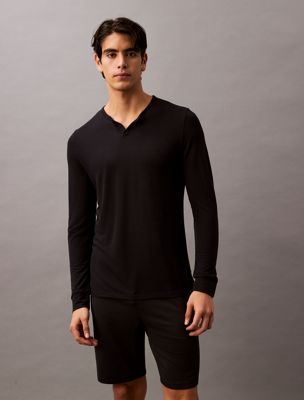 black pyjama top - ultra soft modal for men calvin klein