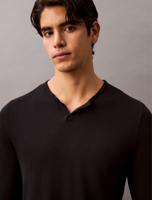 black pyjama top - ultra soft modal for men calvin klein