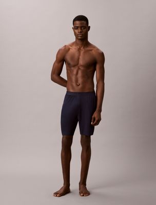 blue pyjama shorts - ultra soft modal for men calvin klein