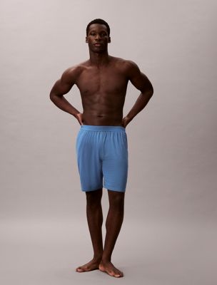 blue pyjama shorts - ultra soft modal for men calvin klein
