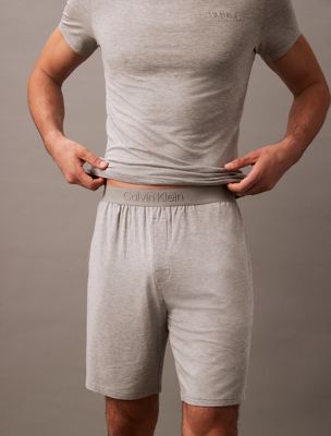 grey heather pyjama shorts - ultra soft modal for men calvin klein