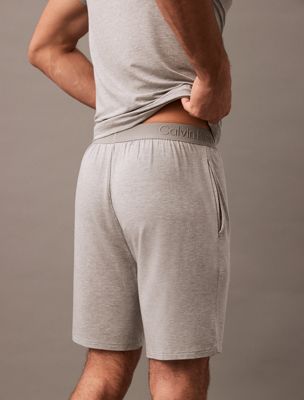 grey heather pyjama shorts - ultra soft modal for men calvin klein