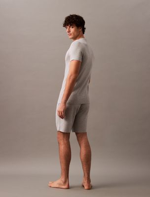 grey heather pyjama shorts - ultra soft modal for men calvin klein